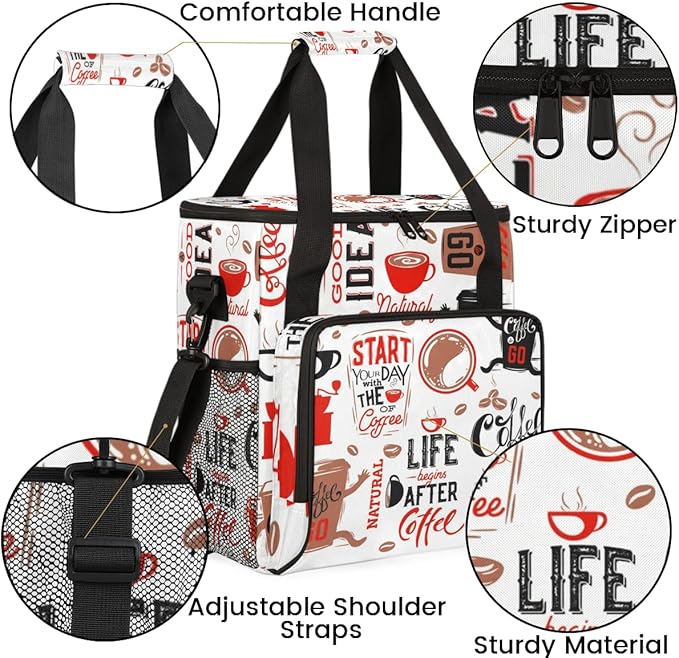 Coffee Maker Carrying Bag Compatible with K-Mini or K-Mini Plus, Single Serve Coffee Brewer Portable Storage Bag with Pockets, Storage Tote Case With Shoulder Strap