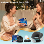 Travel Pillow-Neck Pillows for Airplanes, Memory Foam Travel Neck Pillow for Long Flights|Airport Travel Essentials 360° Support Gifts for Travellers With Eye Mask & Earplugs, Portable Carry Bag