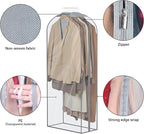 Zilink 10" All Gusseted Clear Garment Bags for Hanging Clothes 50" Hanging Garment Bags for Storage Suit Coat Bags for Closet Storage, 4 Packs