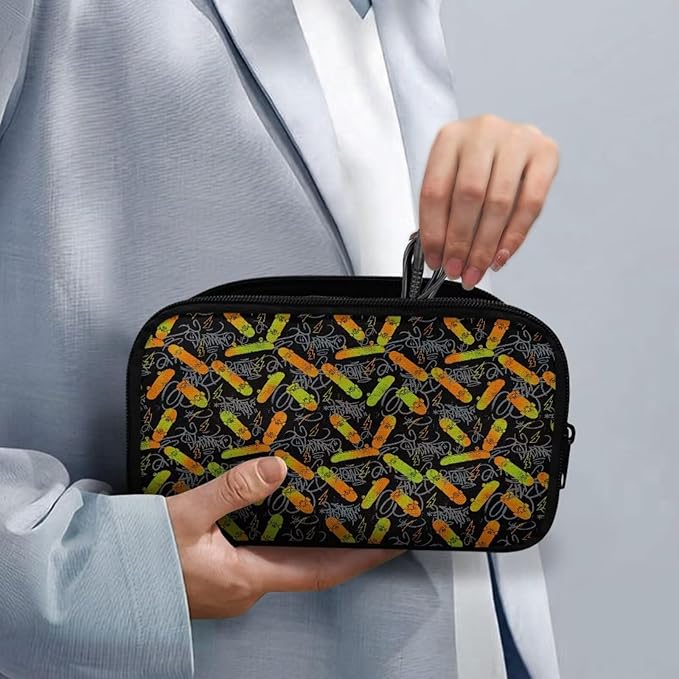 Skateboard Electronic Accessories Carry Case Large Electronics Organizer Travel Case Portable Cord Organizer Travel for Cable Charger Phone Earphone