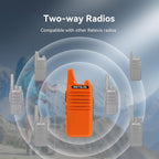 Retevis RT22 Rechargeable Walkie Talkies, Long Range Two Way Radio for Adults, Portable Handheld Radio, Voice Activated, Emergency Alarm, Upgraded Type-C Charing, Outdoor Hiking Travel(4 Pack, Orange)