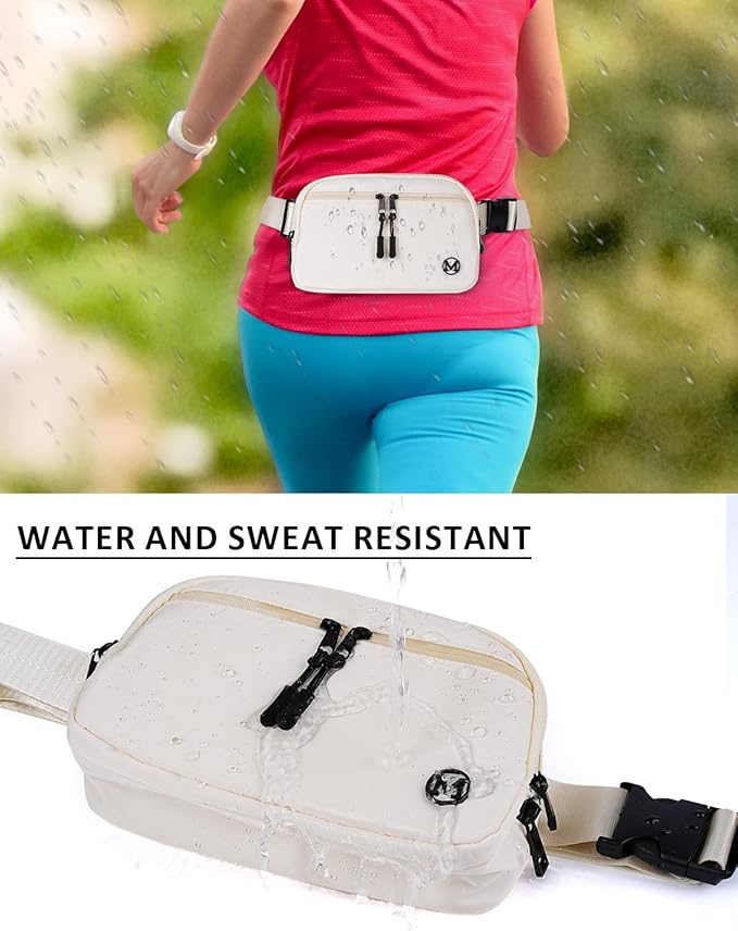 Fanny Pack Crossbody bags for Women Men, 2L Everywhere Belt Bag, Fashion Waist Packs, 5-Zipper Pockets Waist Bag with Adjustable Strap