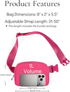 YOSHUYUKI Fanny Pack Cross Body Small Crossbody Bags for Women Men Trendy Nylon Waterproof Mini Purse Travel Running Belt Bag Lulu Dupes Bum Hip Chest Waist Pack Side Bag Must Have Hot Pink