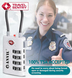 ANVIL 4 Digit Luggage Locks, TSA Locks for Luggage, Advanced TSA008 core, Alert Indicator for Your Travel Lock, Suitcase Lock. (2, White)