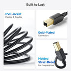 Cable Matters Short USB Printer Cable - 3ft, USB A to B Cable, Compatible with Printer, External Hard Drive, Audio Interface, Scanner, MIDI Controller, MIDI Keyboard, Black