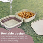 Collapsible Dog Water Bowl, Portable Dog Bowl for Traveling, 2-in-1 Pet Food and Water Feeder - Travel Dog Bowls with Lid for Walking, Traveling, Camping and Hiking