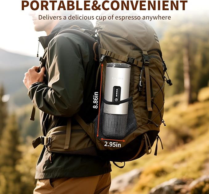 Portable Espresso Maker, 20Bar Rechargeable Wireless Stainless Steel, 3-in-1 for Nespresso & Ground Coffee, Self-Heating Travel Coffee Machine for Camping Office (White)