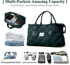 HYC00 Travel Duffel Bag,Carry-on Overnight Weekender Bags for Women,Sports Tote Gym Bag with Wet Pocket
