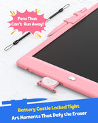 TEKFUN LCD Writing Tablet for Kids, 10-inch Coloring Drawing Pad, Mess Free Doodle Board, Airplane Travel Toys for Boys and Toddlers, Road Trip Essentials, Gifts for 3 4 5 6 7 8 Year Old Girls (Pink)