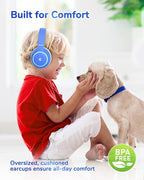 iClever BTH26 Active Noise Cancelling Headphones for Kids, 60H Play Time, Safe Volume 80dBA, Type C Fast Charging, Bluetooth5.4, Kids Bluetooth Headphones with Mic AUX Cord for iPad Airplane, Blue