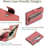 Slim RFID Passport Wallet for Women – Leather Travel Wallet Womens with Passport Slot & Card Slots, Zippered Coin Pocket & Cash Holder Travel Organizer Burnt Sienna (Brick Red)