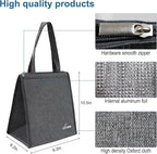 iknoe Insulated Lunch Bag for Women & Adults, 9L Foldable Wide-Open Cooler Bag with Pockets, Leakproof & Portable, for Picnic, Office, Beach(Plain grey)