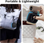 Square Earbud Case Portable EVA Carrying Case Storage Bag Tech Pouch Cell Phone Accessories Organizer with Carabiner for Earphone, Earbud, Earpieces, SD Memory Card, Camera Chips, Blue