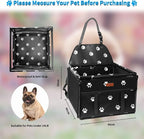 BYGD Pet Dog Booster Seat, with 12 PVC Upgraded Support Tubes and Clip-On Safety Leash, Breathable and Foldable Pet Car Basket, Stable Suitable for Small and Medium Pets