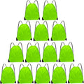 Grneric Drawstring Bags Bulk 14 Pcs Drawstring Backpack Bulk Cinch Bag Sackpack for Men Women Gym (Light Green)