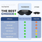 See-Through Sleep Mask with Removable Blackout Strip, Peek-a-Boo Window, 3D No-Pressure Eye Cups, Lash-Friendly, Adjustable Strap (Black)