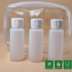 Translucent Squeeze Plastic Bottles with Flip Top Caps, 2 oz TSA Approved, Set of 3, Chemical Resistant, FDA Compliant. Safe for Premium Costmetic, Shampoo, Conditioner and DIY projects.