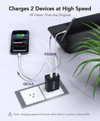 [2-Pack] 40W USB C Charger Block, 4-Port Type C Fast Charging Brick Dual PD&QC Wall Plug Adapter Power Brick for iPhone 13/14/15/16/17/Pro Max/Plus/iPad/Airpods/iwatch/Samsung Galaxy (Black)