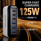 BESTEK Multi Ports USB Car Charger, Fast Charge 125W 14A Quick Charge 3.0 & USB-C PD Car Charger Adapter with Smart Identification for Cell Phones, Tablets and Other USB Devices