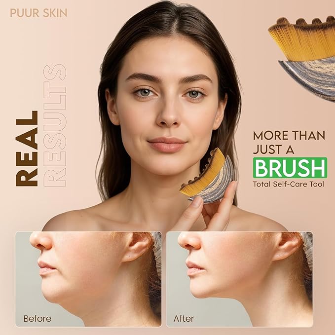 Lymphatic Contour Face Brush, Lymphatic Drainage Massager for Face, Reduce Puffiness and Enhance Skin Radiance,Ergonomically Designed to Fit The Skin Precisely and Relieve Fatigue with Travel Case