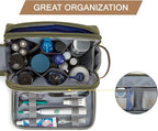 BAGSMART Toiletry Bag for Men, Canvas Travel Toiletry Organizer Dopp Kit Water-resistant Shaving Bag for Toiletries Accessories,Green-Large