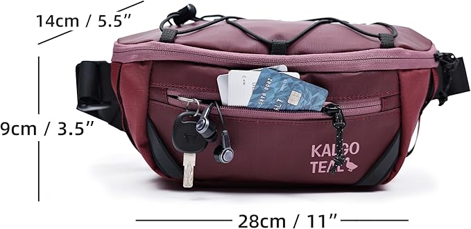 Travel Fanny Pack 3L, Crossbody Adjustable Strap, Padded Back, Water Repellent