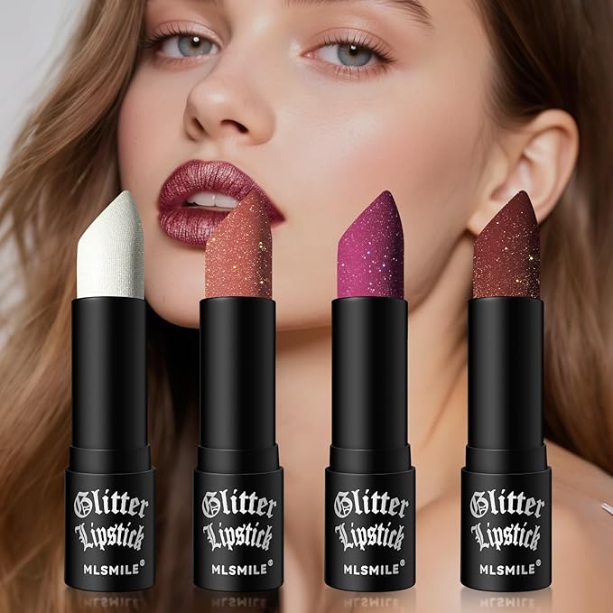 Badhare Shimmer Lipstick Liquid Lip Gloss Waterproof Matte - Long Lasting 12H Transfer Proof, Smudge Proof Full Coverage Non-Drying Glitter Lipstick with Sparkle Lip Stains