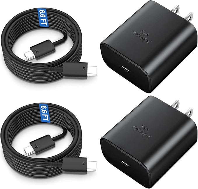 45W USB C Fast Charger, 45Watt Super Fast Charger Type C with 6.6ft Android Fast Charging Cable Cord for Samsung Galaxy S26 Ultra/S26/S26+/S25 Ultra/S25/S24/S23 Ultra/S22 Ultra/S20 Ultra/Note 10 Plus