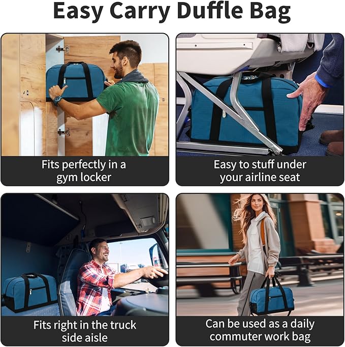 Apenze Small Gym Bag 14 inch lightweight Carry On Mini Duffel Bag for Travel Sport - Blue