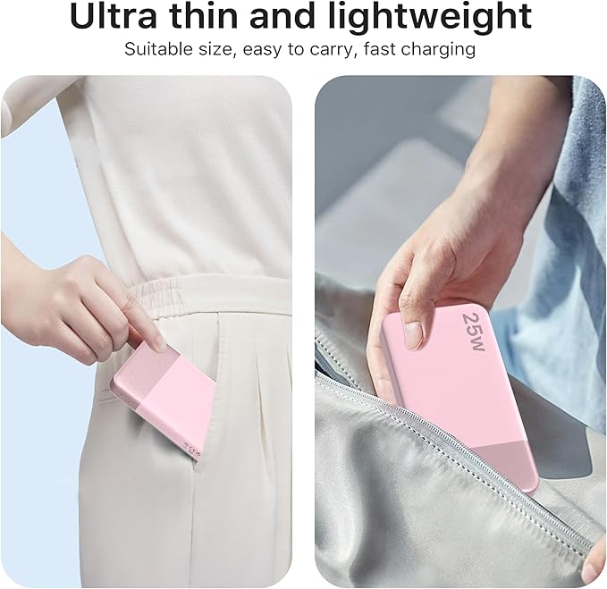 NOBIS Portable Charger, 10000mAh Power Bank Fast Charging, Battery Pack with C to C Cable, Battery Bank with Digital Display for iPhone iPad Android etc