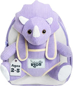 Naturally KIDS Purple Dinosaur Toys for Girls, Triceratops Toy, Dinosaur Gifts for 2 3 Year Old Girls, Toddler Backpack