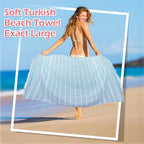 YSYJ 12 Pack Turkish Beach Towel Oversized Beach Towels 36"x71"Turkish Towel Soft Sand Free Quick Dry Lightweight Beach Towel Bath Towels Blue