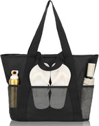 Fammart Mesh Beach Bag, Large Beach Tote with Zipper Pocket, Toys Pool Bag for Family Travel Vacation Cruise Essentials