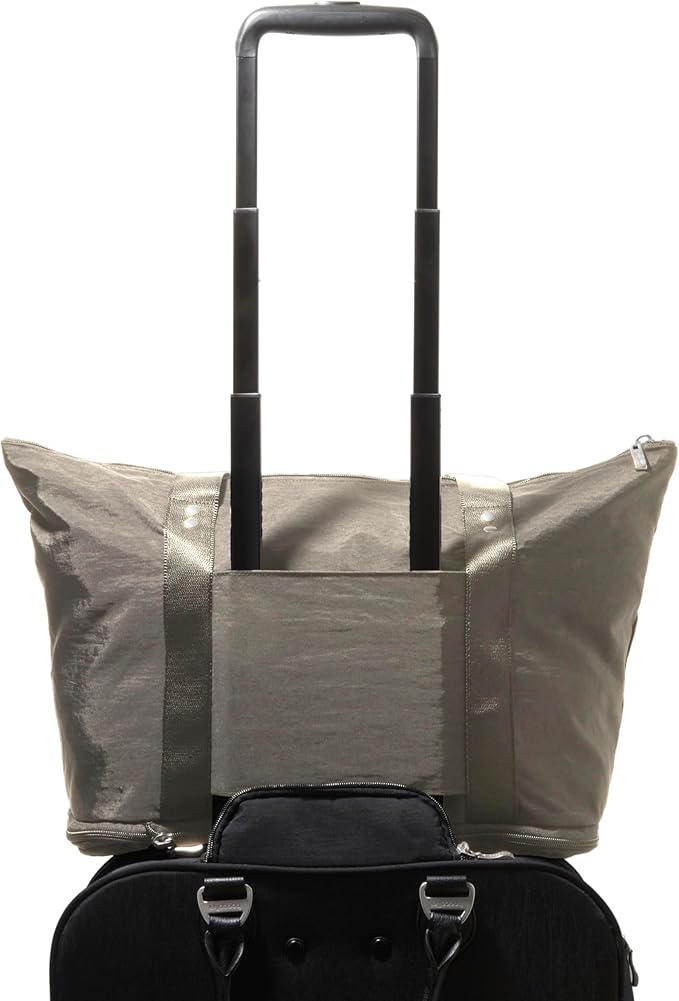 Baggallini Carryall Expandable Lightweight Travel Tote 22" Packable Folding Compact Nylon Washable Weekender w/Luggage Sleeve