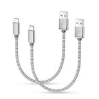 Basesailor for iPhone 17 16 Pro Max Charger Cord,USB to USB C Cable,Type C Charging Power Cord for Apple 17e 15 iPad 10 Air 4 5,Samsung Galaxy S26 S25 S24 S23,Silver,2Pack 1FT(0.3M)