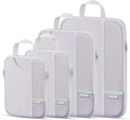 Percover Compression Packing Cubes 4-Piece Set, Packing Cubes Compression for Travel with Label Pockets, Travel Organizer for Carry On & Checked Luggage, Purple