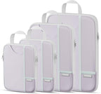 Percover Compression Packing Cubes 4-Piece Set, Packing Cubes Compression for Travel with Label Pockets, Travel Organizer for Carry On & Checked Luggage, Purple