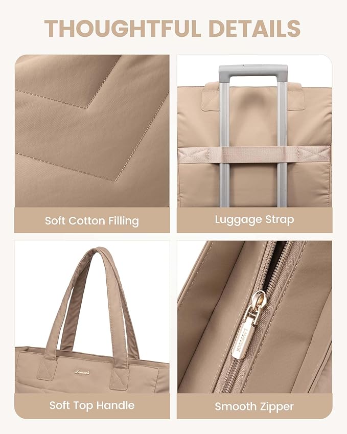 LOVEVOOK Tote Bag for Women, Puffer Work Travel Handbag with Zipper for Teacher Nurse, Quilted Cute Laptop Shoulder Gym Bag
