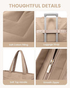 LOVEVOOK Tote Bag for Women, Puffer Work Travel Handbag with Zipper for Teacher Nurse, Quilted Cute Laptop Shoulder Gym Bag