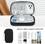 FYY Travel Organizer Pouch Electronic Accessories Carry Case Portable Waterproof Double Layers All-in-One Storage Bag for Cable, Cord, Charger, Phone, Pattern Black
