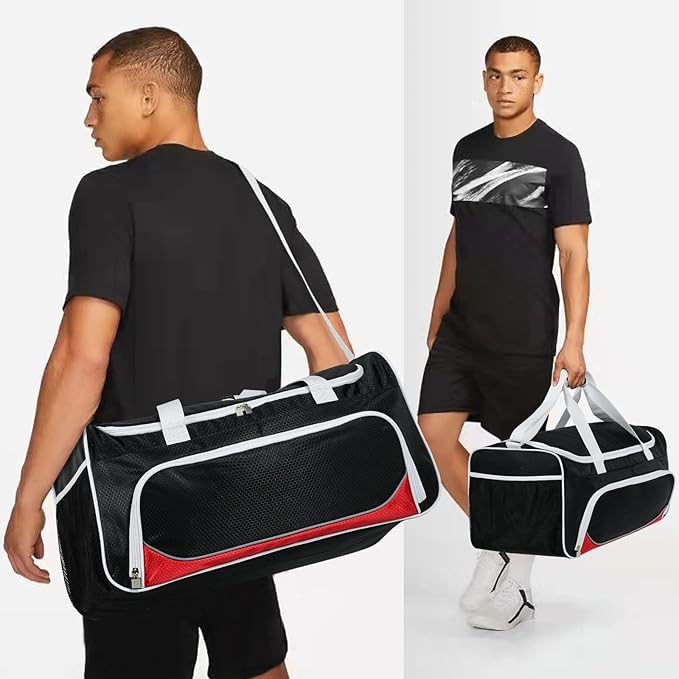 Uarition Gym Duffle Bag for Men - 55L Black Large Duffel Bags for Sports, Workout, Traveling, Durable Heavy Duty Duffel Gear Bag