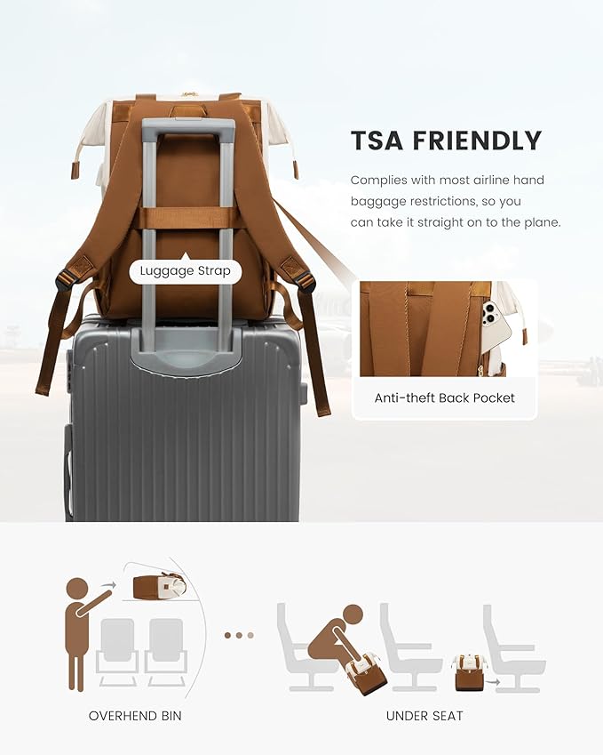 LOVEVOOK Laptop Backpack for Women, 15.6 Inch Work Laptop Bag with USB Port, Fashion Teacher Nurse Backpack Purse, Waterproof Travel Computer Backpack with Organizer Bag, 2PCS