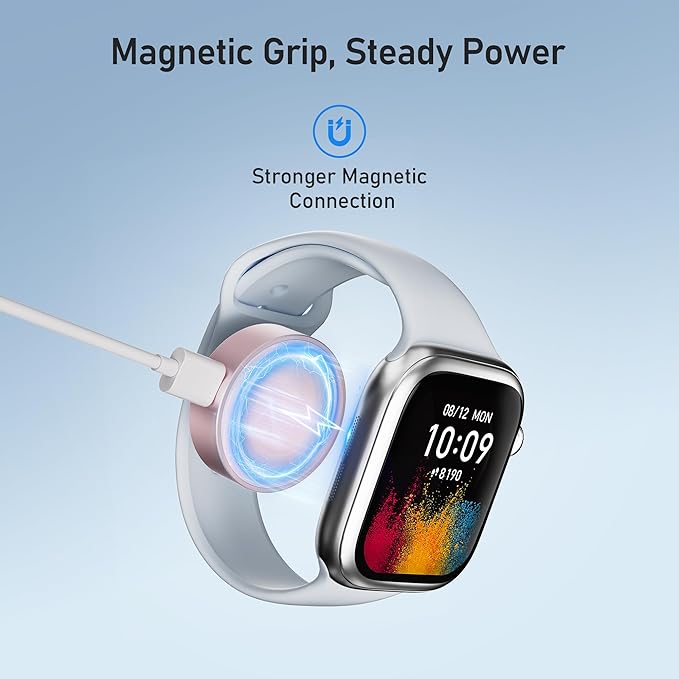 Elebase for Apple Watch SE 3 USB C Charger,5W Magnetic USBC Apple Watch Charging Adapter,Wireless iWatch Charger Dock Type C & iPhone Power Port for iWatch Series 11 10 9 8 7 6 SE Ultra 3,42/46/44mm