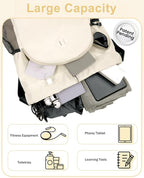 RHDZO Drawstring Backpack Gym Backpack with Shoe Compartment for Men Women String Sports Bag with Wet Pocket Cinch Swim Beach Bag, Large Beige