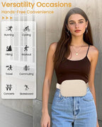Vankor Beige Fanny Packs for Women Corduroy, Cute Beige Belt Bag for Women Crossbody Stylish Waist Pack Purse for Travel, Hiking, Workout, Running