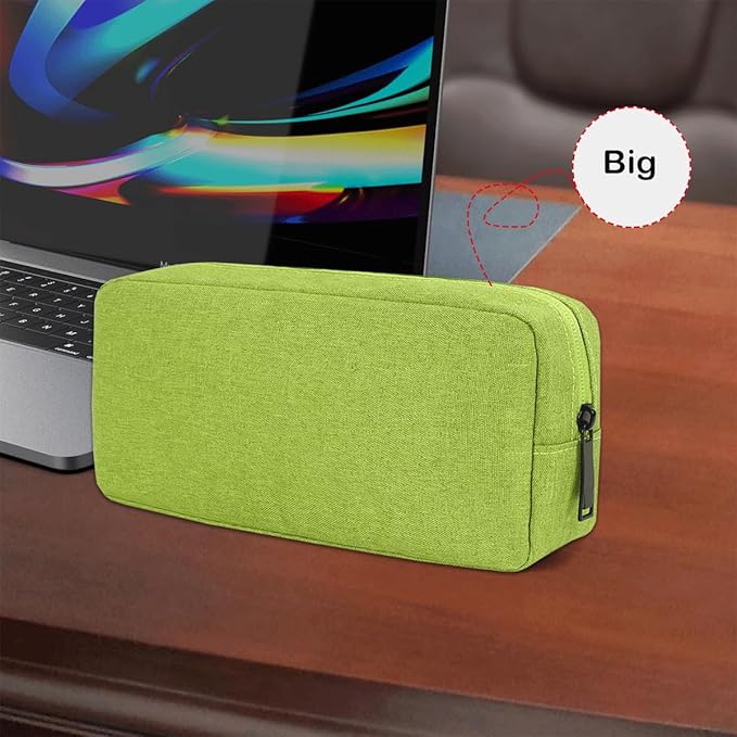CAAORDKSO Electronics Organizer Case, Cable Organizer Bag Waterproof Electronic Accessories Case Travel Electronic Carrying Bag for Cable, Cord, Charger, Phone, Power Bank, Earphone (Big-Green)