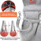 Tomkas Small Dog Cat Sling Carrier Puppy Purse Travel Wrap Soft Crossbody Pet Bag (Gray, M - Classic Pocket & Classic Strap)