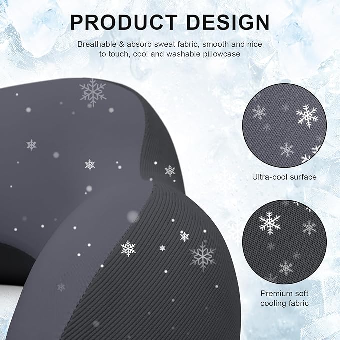 urnexttour Travel Pillow for Airplane Memory Foam Neck Pillow, Soft & Support Travel Pillow for Travelling, Sleeping Rest, Car, Train and Home Use (Black)