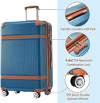 3 Piece Hardshell Luggage Sets 20"+24''+28" Expandable Hardside Luggages Spinner Suitcase with Spinner Wheels & TSA Lock,Lightweight Luggage Sets For Women Men Outdoor Travel Blue