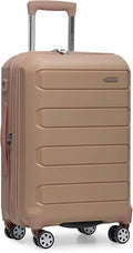 Traveler's Choice Pagosa Hardshell Expandable Luggage with Spinner Wheels, Latte Beige, 22-Inch Carry-on